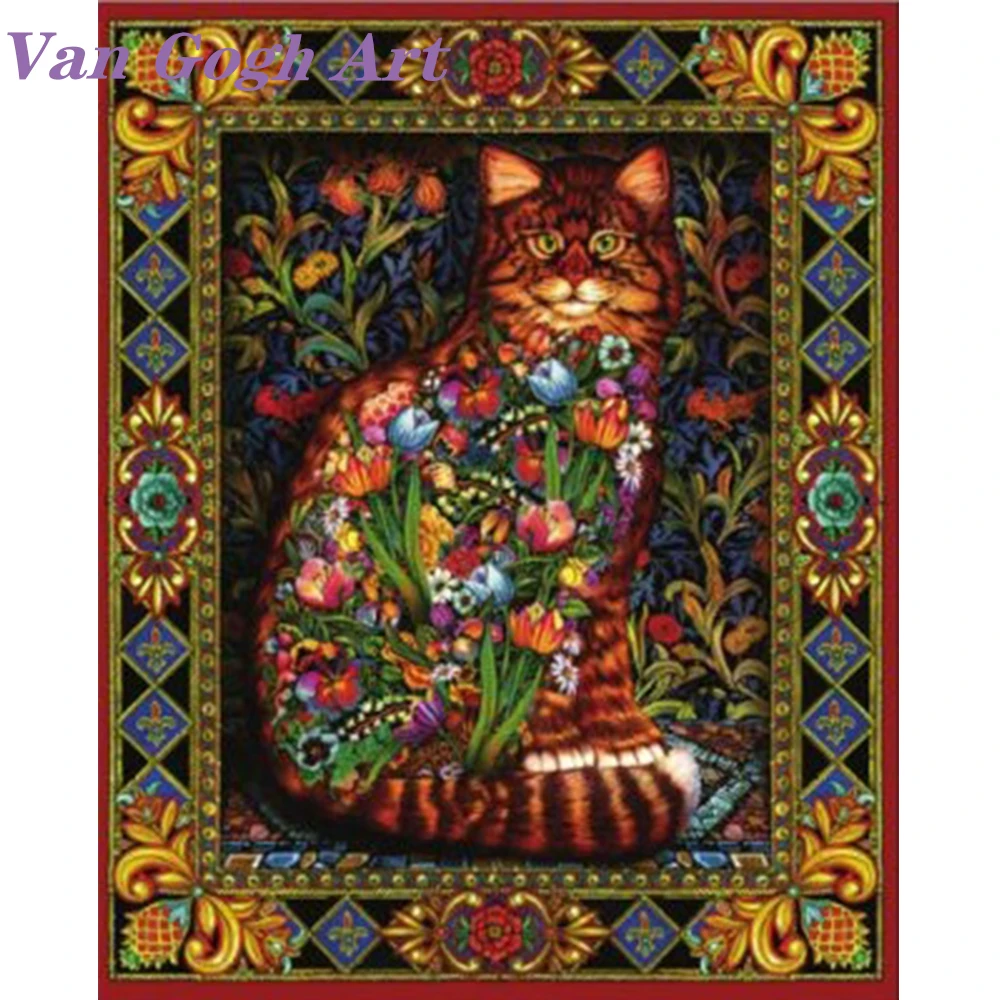 Cross Stitch Diamond Embroidery Animal &quotAbstract Cat&quot Patterns Full DIY 5D Painting Rhinestones Mosaic Decoration Gift | Дом и сад