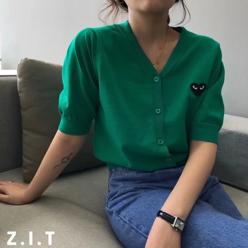 Кардиган женский короткий зеленый кардиган модный вязаный летний розовый с