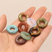 3pcs random natural stone beads small circle beads pendant for jewelry making diy necklace bracelet earrings accessory