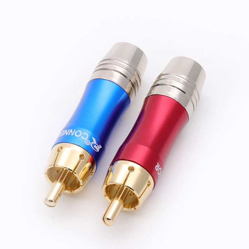 10 шт./лот разъем RCA позолоченный штекер паяльный провод высокого качества динамик
