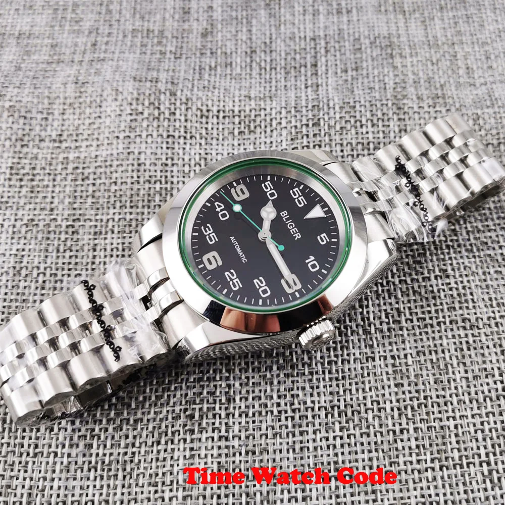Часы Bliger Мужские автоматические роскошные юбилейные браслеты с черным
