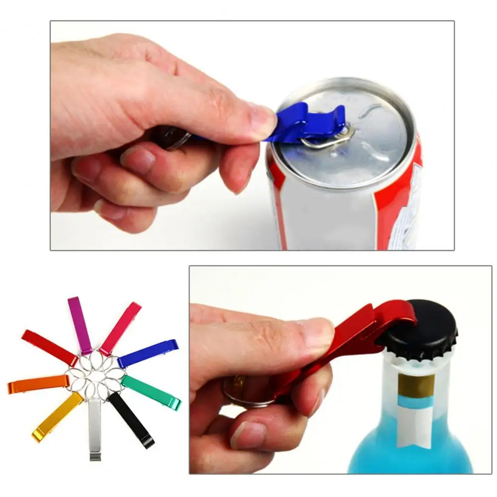 

Portable Beer Bottle Opener Keychain Mini Pocket Aluminum Alloy Beverage Multifunction Compact Beer Can Opener for Home Party