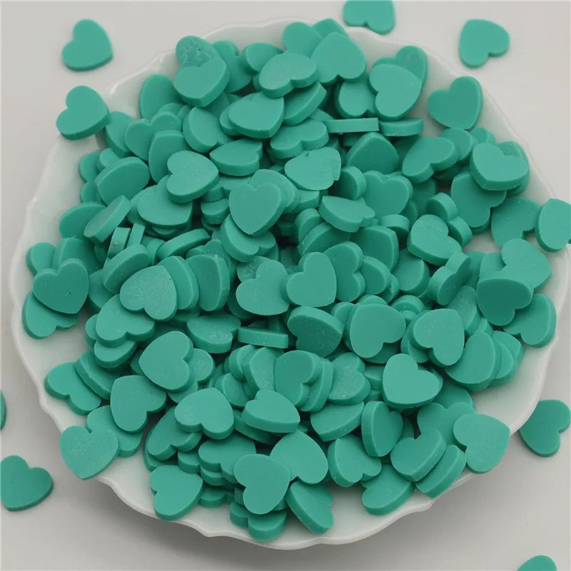 Teal 300 шт.(50 г) 8 мм полимерные Горячая полимерная глина, с милыми сердечками для ремесленничество, сделай сам, конфетти Slime украшения - Цвет: Teal