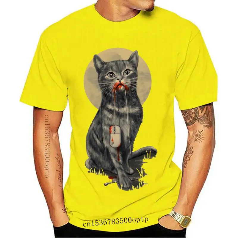 

New EU Size 100% Cotton Cat Digital Print T Shirt Summer 2021 Arrival Short Sleeve Male Tshirt Homme EU Size