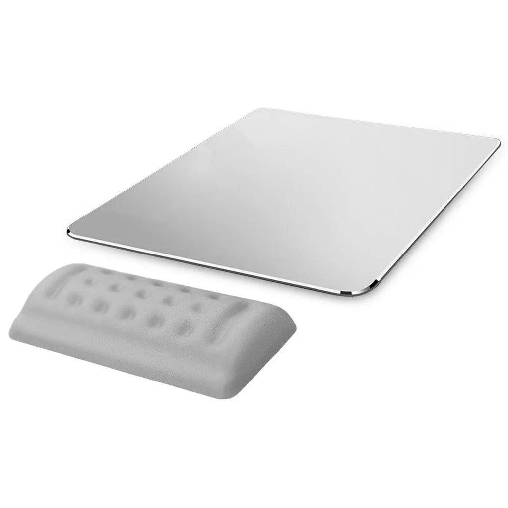 Ouhaobin Metal Aluminum Large Mouse Pad with Wrist Rest Gaming Mousepads Office Mats Silver Laptop Mousemats for office | Компьютеры и
