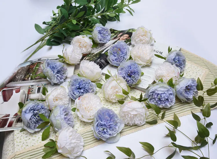 5 шт./лот искусственный шелк пион Цветочная головка высокое качество свадебное