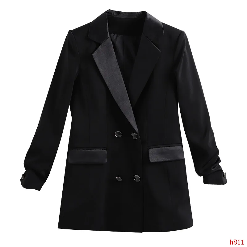 Модная женская верхняя одежда индивидуальное пальто черные офисные женские