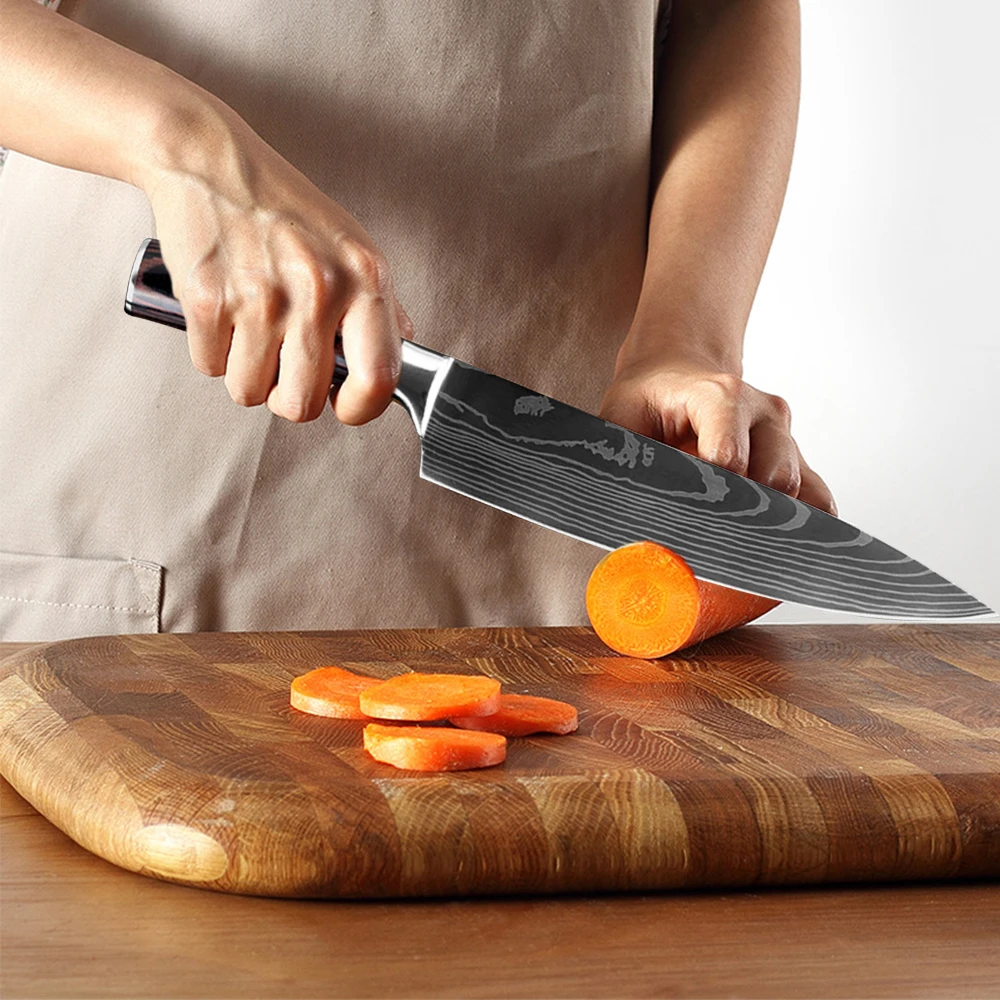 Кухонные ножи сантоку острый шеф-повар из нержавеющей стали дамасская сталь