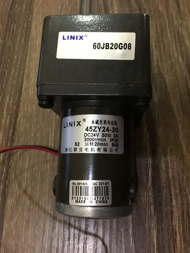 3000 RMP 24V двигатель замедления постоянного тока LINIX Motor to motor 45ZY24-30 / 60JB20G DC gearmotors