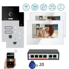 Видеодомофон, Wi-Fi, 720P, телефонная система, сканер отпечатков пальцев, камера, дверной звонок, приложение TUYA, Удаленная разблокировка, 1, 2, 3, квартиры, 7-дюймовый экран