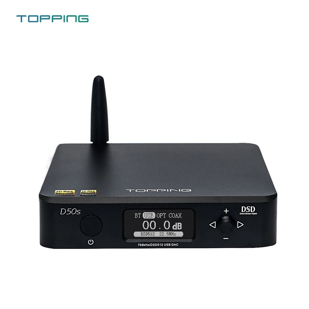TP-D50S-black Топпинг D50S D50 Hifi USB DAC аудио усилитель ES9038Q2M XMOS XU208 Bluetooth декодер Amp DSD оптический Caoxial вход 32 бит 768 кГц - Цвет: TP-D50S-black