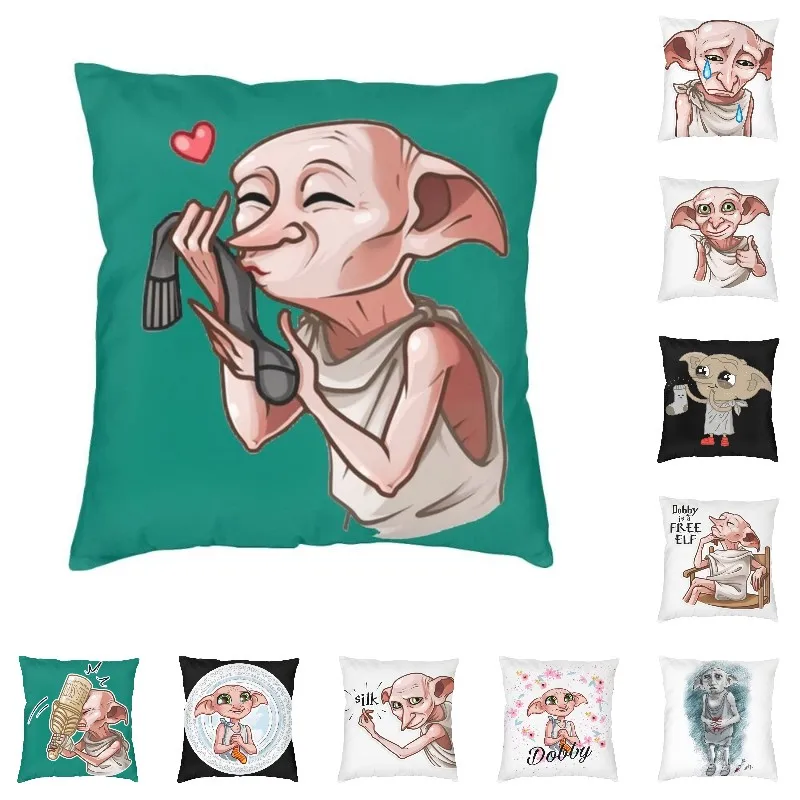 Nordic Style Dobby Meme Cushion Covers 40x40 Soft Halloween Magic Movie Pillow Case for Car Pillowcase Living Room Decoration