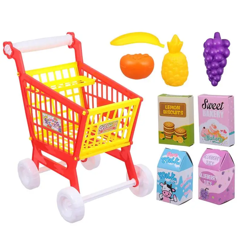 

1 Set Kid Early Education Play House Funny Shopping Cart Plaything (Red)