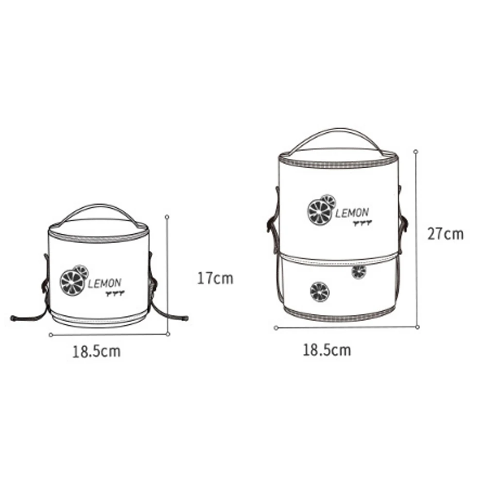 Портативный Луч рот большой емкости изолированный Ланч бокс сумка круглая