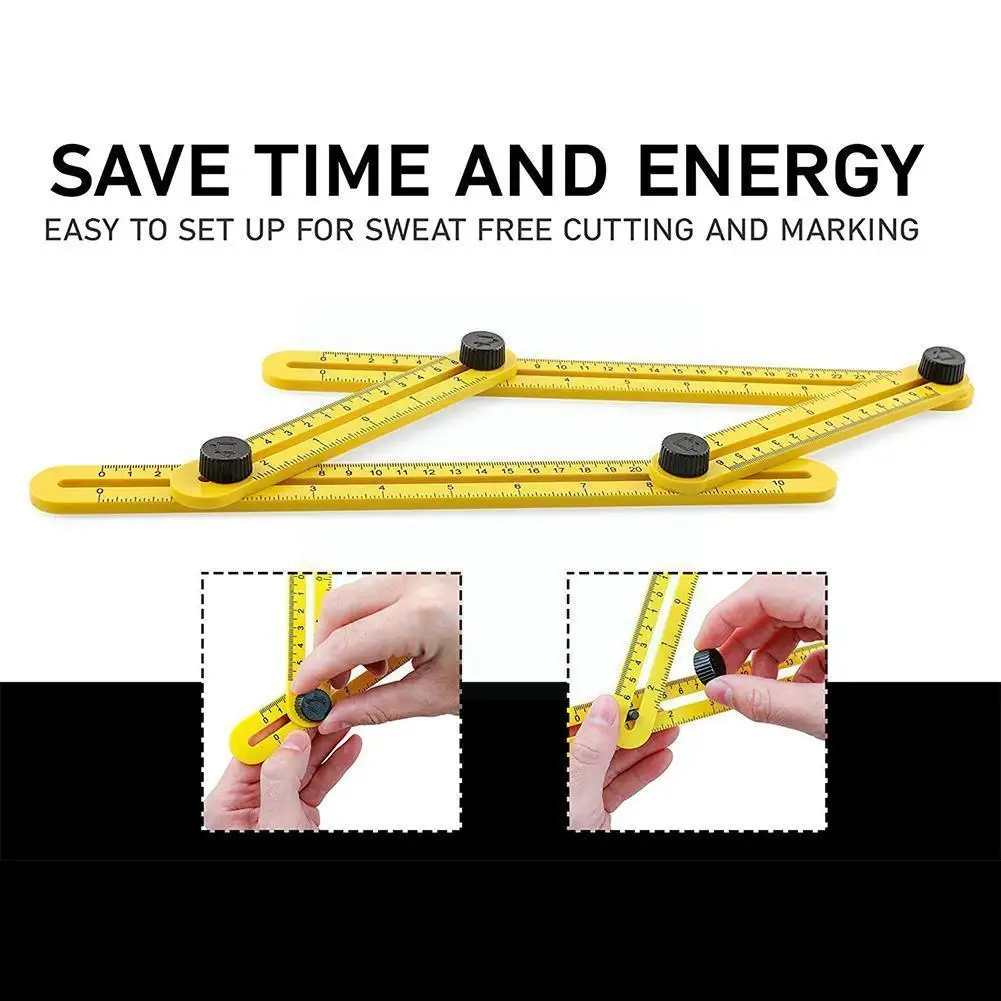 

Многофункциональная высокоточная угловая линейка, передвижная Складная утолщенная линейка под прямым углом 90 градусов, квадратная линейк...