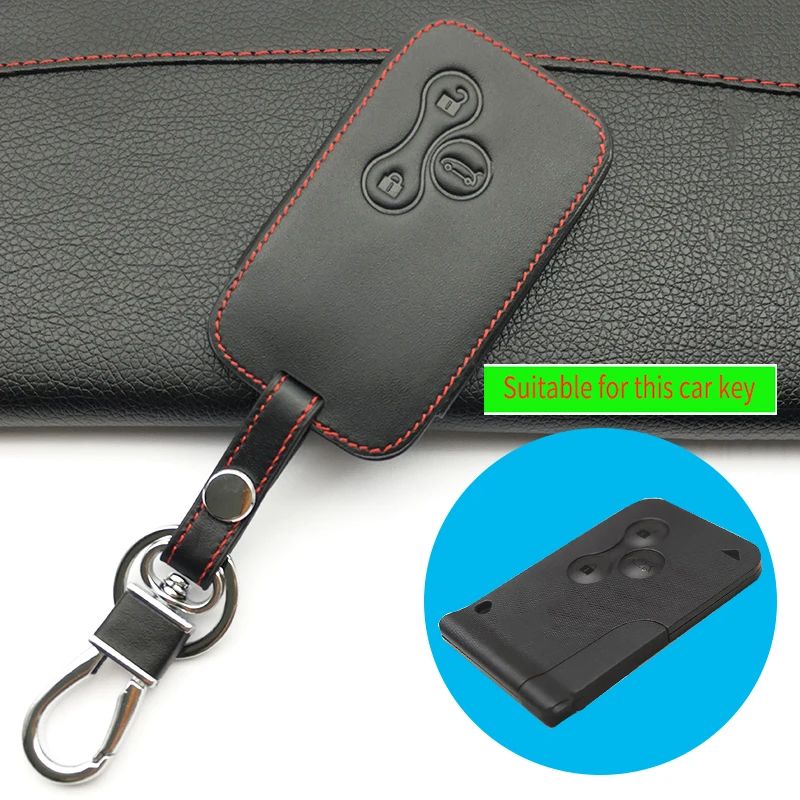 

Car style, high quality leather car key cover For Renault koleos Leather Keychain Remote control key box car keys accessories