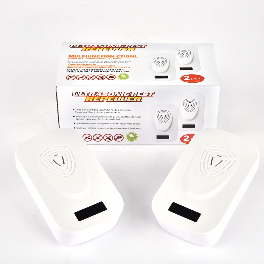 

2pcs Ultrasonic Anti Mosquito Killer Mouse Cockroach Pest Repeller Insect Rats Spiders Pest Control Home Garden Pest Rejector