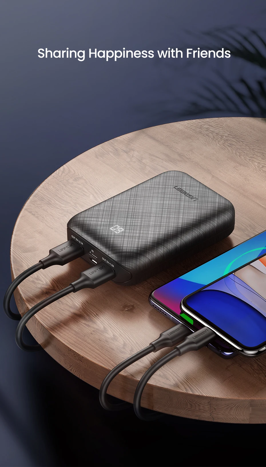 Ugreen power Bank 10000 мАч портативное зарядное устройство Внешняя батарея для мобильного телефона быстрое зарядное устройство для Xiaomi samsung S10 Mini power bank