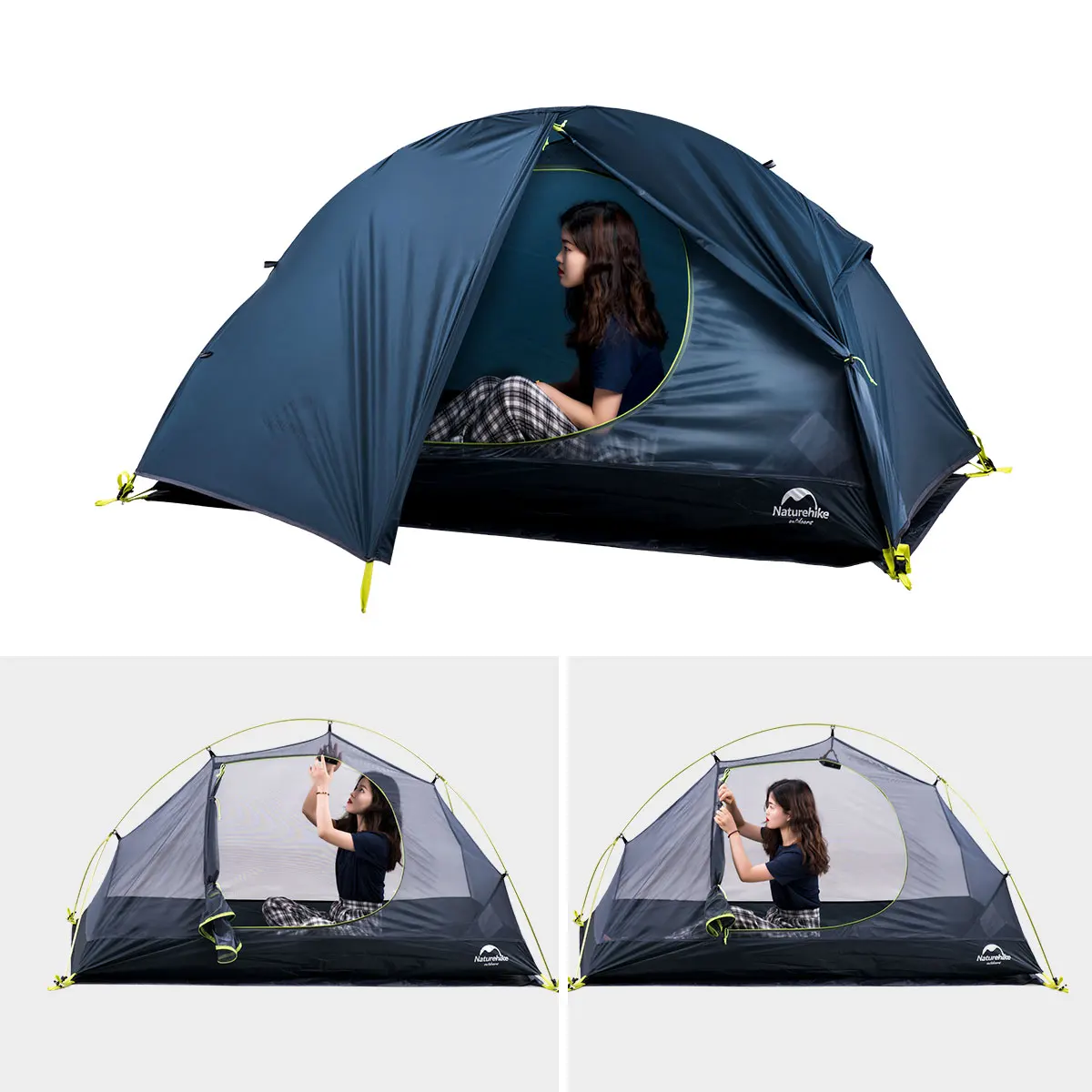 Naturehike сверхлегкий Пеший Туризм велосипедный рюкзак палатка 20D/210T ткань теплый