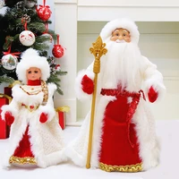50cm white santa claus snow maiden candy bucket storage gifts bag doll christmas decoration new year home room ornaments decor