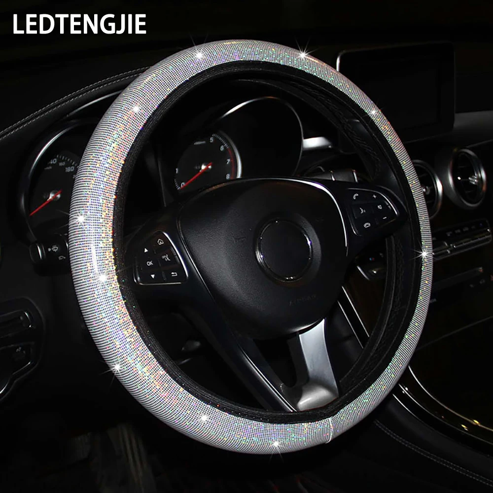 

LEDTENGJIE Car Steering Wheel Cover Color Bronzing Without Inner Ring Elastic Band Non-slip Durable Fashion Essential