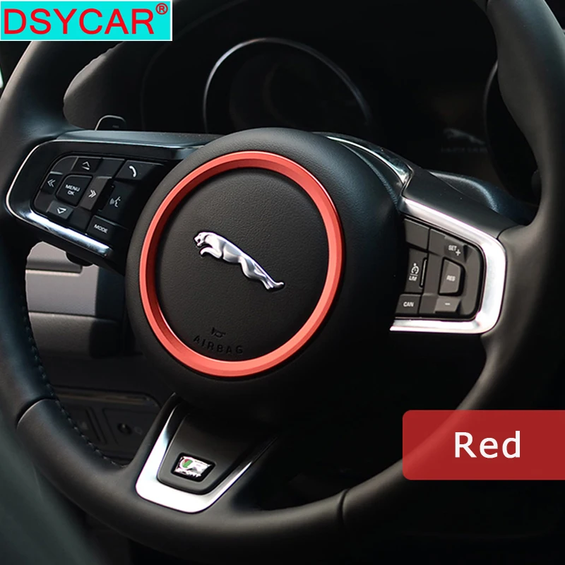 DSYCAR, цинковый сплав, Автомобильный руль, украшение, кольцо, наклейка, логотип, наклейки, автомобильный Стайлинг, модификация для Jaguar XF XE F-PACE F-TYPE