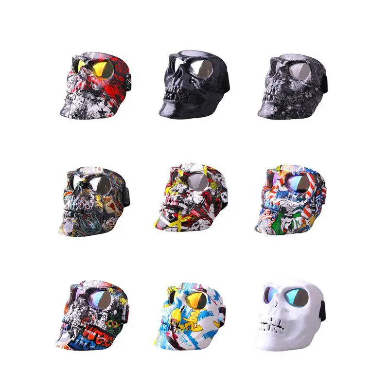

Motorcycle Modular Mask Scooter Helmets Mask Motorcycle Goggles Skull Mask Half Helmet Glasses Mask Ski Detachable Eyewear