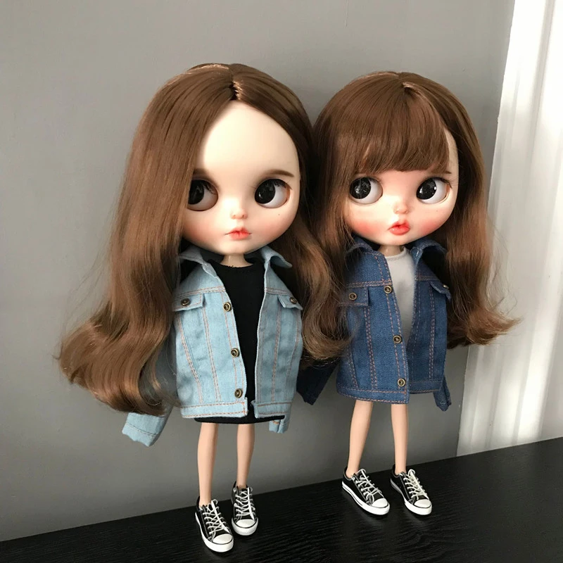 1pcs Blythe Clothes Fashion Denim Clothing and Denim Jacket for Blythe Azone 1/6 Doll Accessories