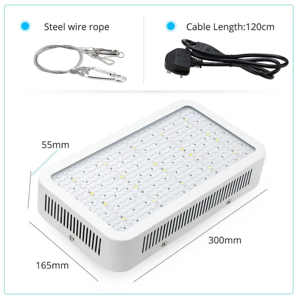 Полный спектр 400 Вт Светодиодный светильник для выращивания красный + синий белый