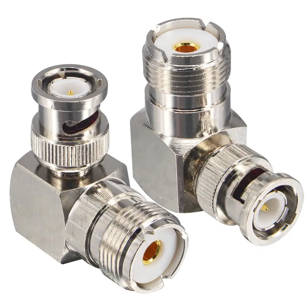 10 шт. адаптер с прямым углом BNC до SO-239 2-Pack RFAdpter UHF Female to Male коаксиальный