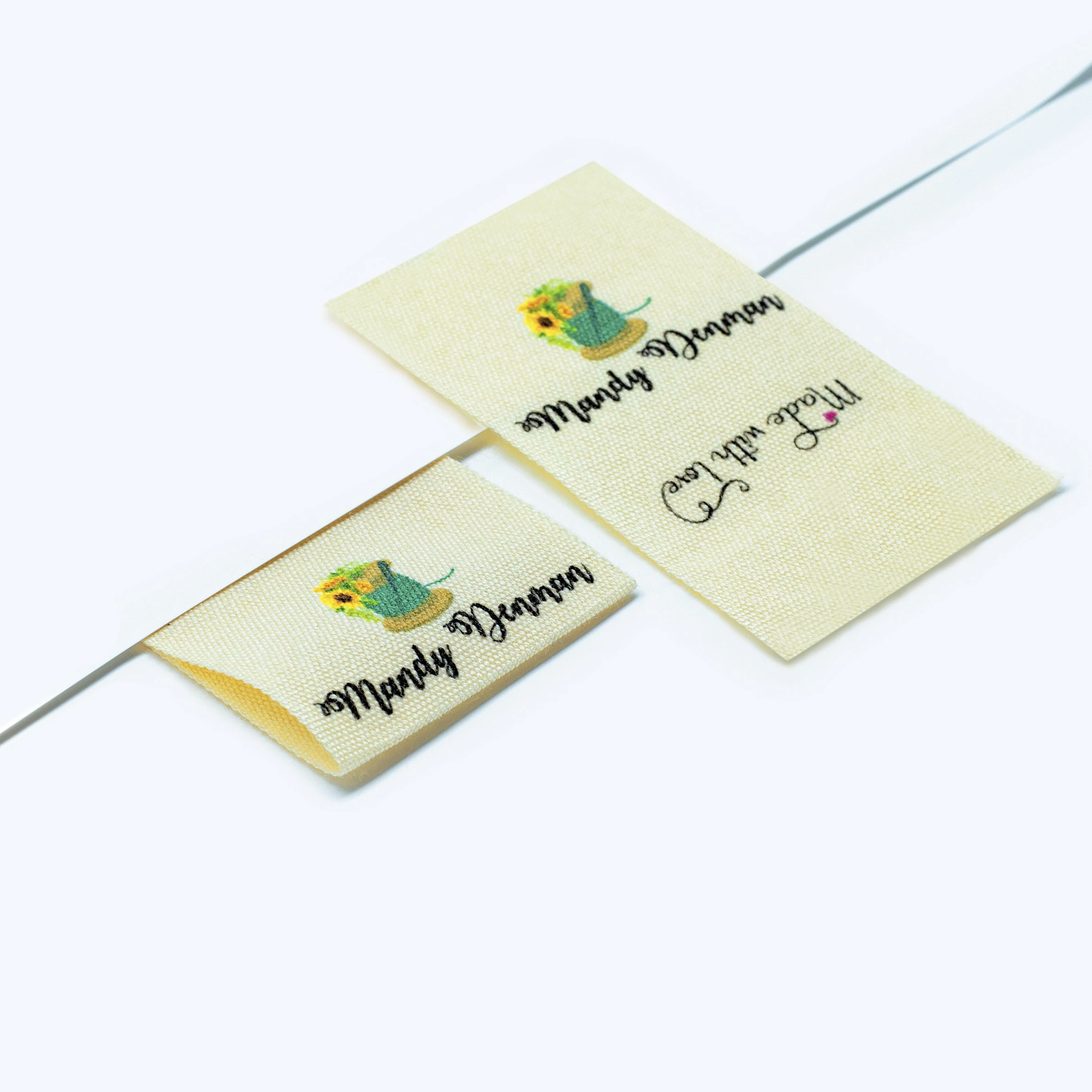

Custom Clothing Labels - Personalized Brand , Organic Cotton Ribbon Labels , Logo or Text, Sewing Labels (FR125)