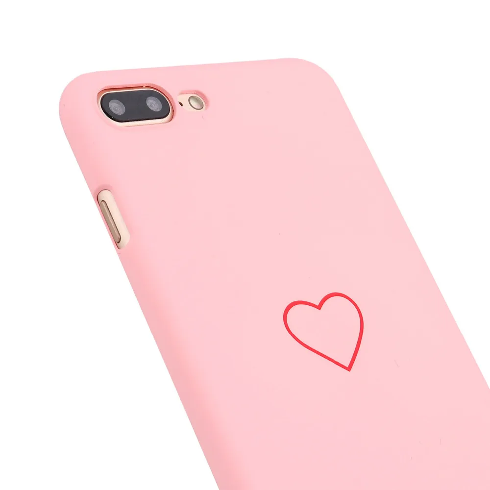 L-FADNUT милый Любовь Сердце чехол для iPhone X Xr Xs Max женский матовый жесткий бампер