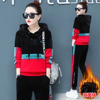 winter thick velvet women tracksuit sportswear warm hoodie running jogging outfit workout casual set sport suit sweatshirtpant