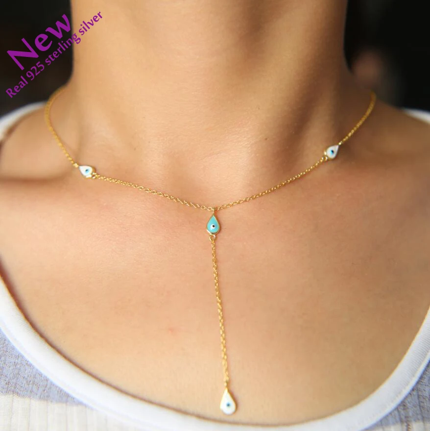Женское ожерелье из серебра 925 пробы с эмалью|drop necklace|necklace dropcharm necklace |