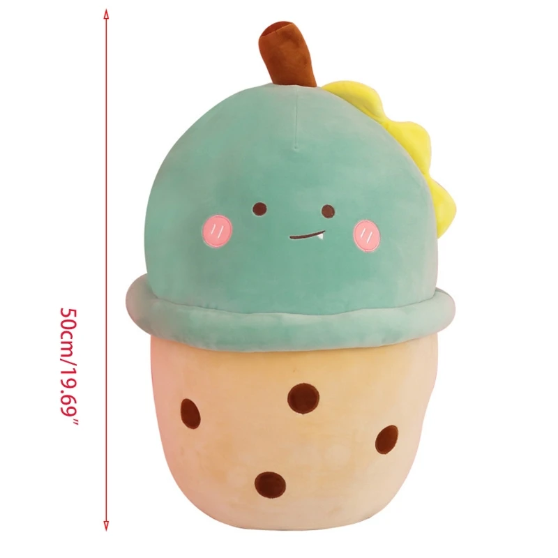 

Brown Bear/ Dinosaur/ Rabbit Shape Creative Simulation Pillow Milk Tea Shape Plush Stuffed Toy for Room Decor