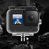 hd tempered glass waterproof case diving 45m pc housing shell for gopro hero10 9 action camera protective cover