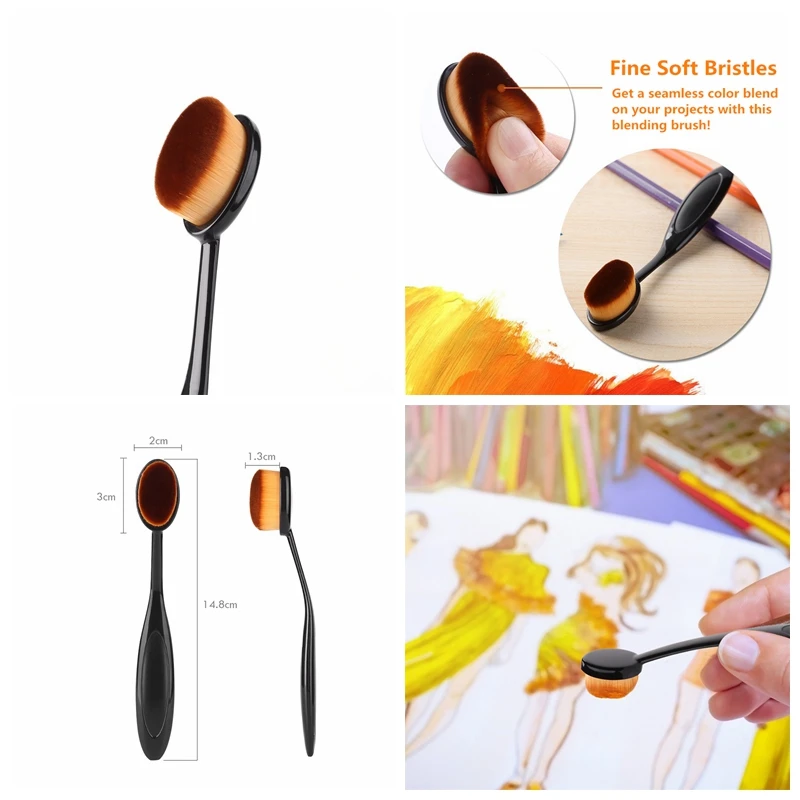 

Blending Brush for Easy and Smooth Application of Water-Based Craft Ink Brush Head: 2x3cm Brush Holder: 14.8cm