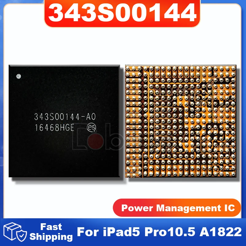 

Чип управления питанием 343S00144 343S00144-A0 для iPad5 Pro10.5 A1822 Power IC BGA, микросхема PMIC, интегральные схемы, чипсет, 1 шт.
