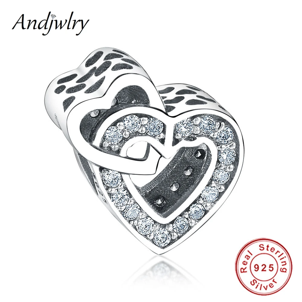 Женский браслет из серебра 925 пробы с подвеской в виде сердца | Украшения и