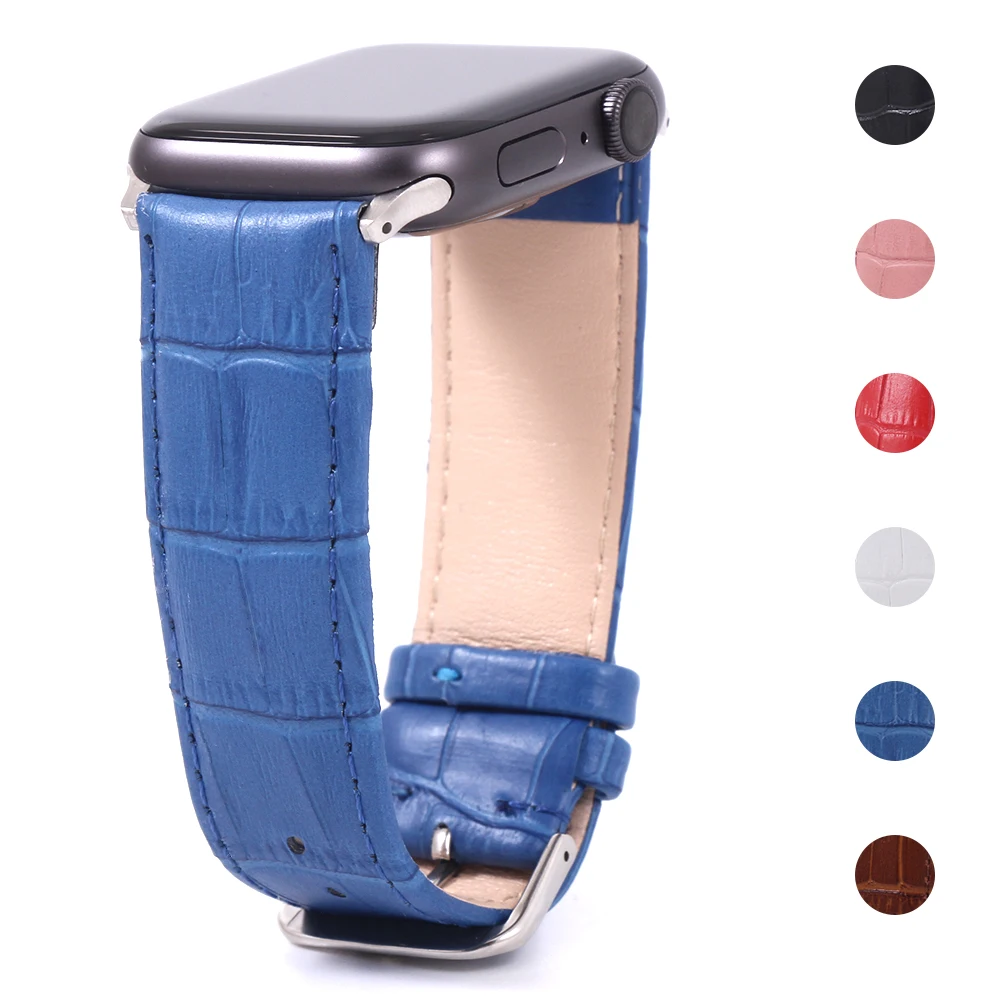 

Band for Apple Watch 5 4 40mm 44mm 3 2 1 42mm 38mm Leather Strap for Iwatch Series Accessories