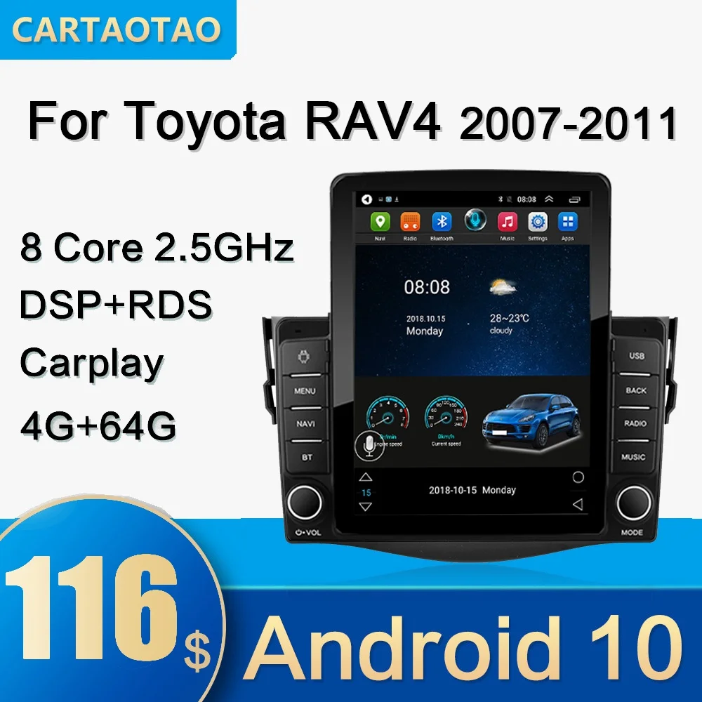 Автомобильный радиоприемник GPS-карта мультимедийный видеоплеер 2DIN Android 10 0 4 Гб + 64