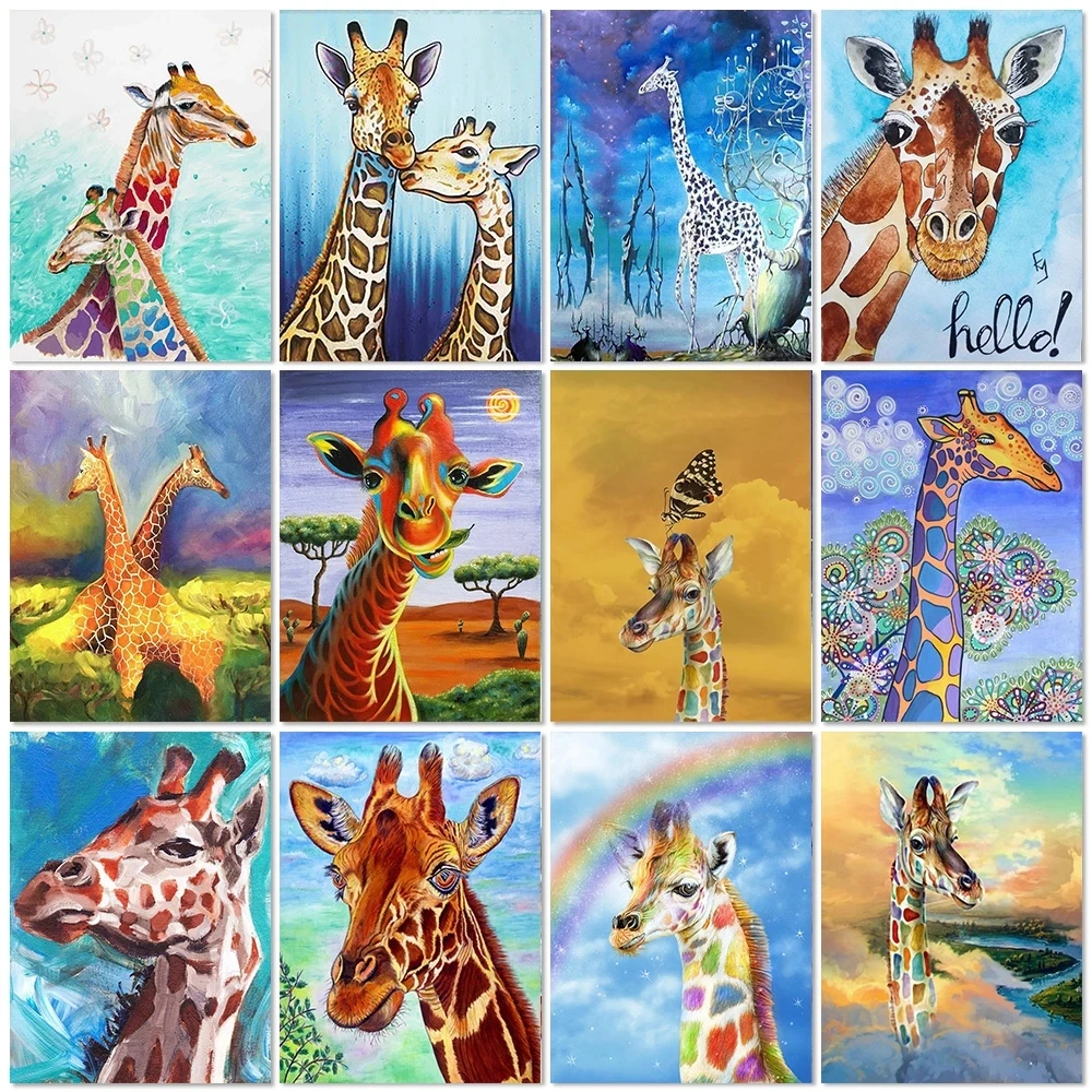 

Square 5D Diy Diamond Painting Giraffe Cartoon Rhinestone Picture Diamond Embroidery Animal Cross Stitch Sale Mosaic Kit Decor