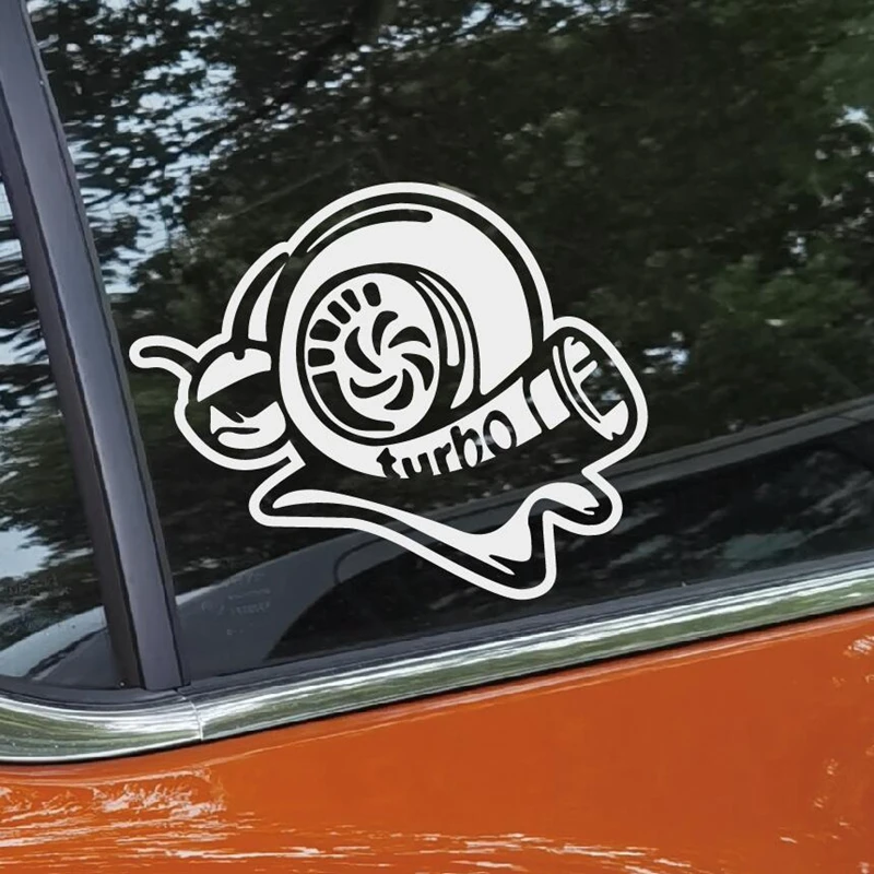 

Забавная наклейка с улиткой турбо для кузова автомобиля наклейки украшения 15 см x 11 см