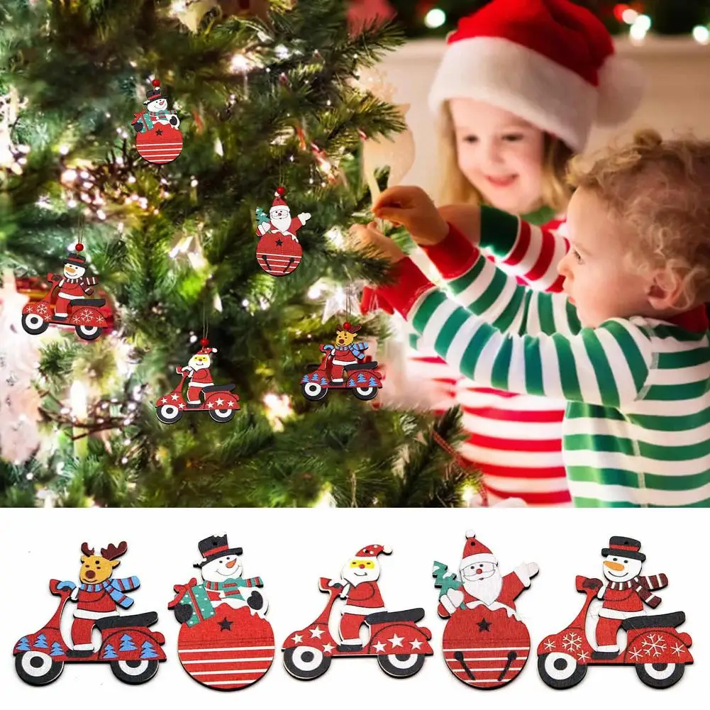 

5Pcs Christmas Ornaments Cycling Old Man Christmas Decorations Resin Santa Pendants Merry Christmas For 2022 New Year Gift Decor