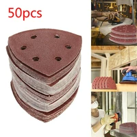 50pcs sanding disc 40 180 grit 6 holes 90mm triangle delta sanding paper hook loop sandpaper disc abrasive tools