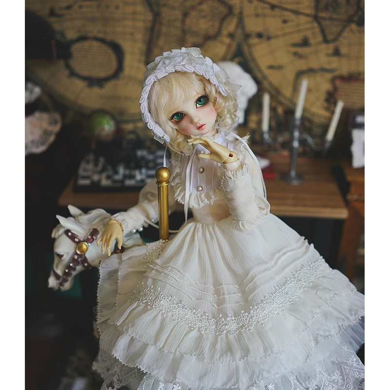 Bjd платье 1/3 1/4 BJD кукла легкое белое платье в винтажном стиле для 1/6 1/4 1/3 bjd гигантские надувные аксессуары для детской Куклы костюм платье - Цвет: beige color