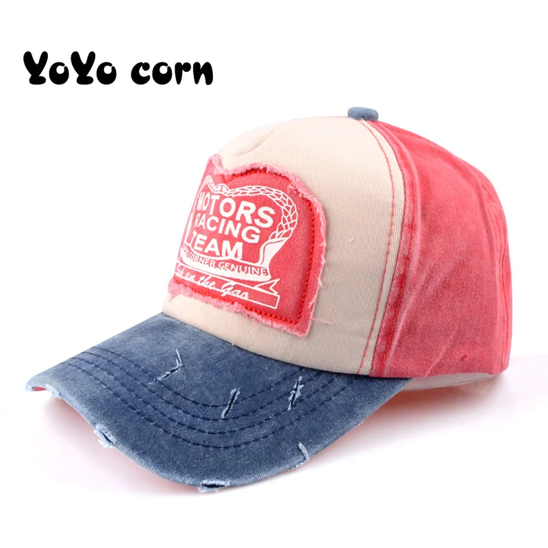 YOYOCORN, Весенняя хлопковая бейсболка, бейсболка, летняя кепка, хип-хоп облегающая Кепка, головные уборы для мужчин и женщин, разноцветные - Цвет: Blue plus light red