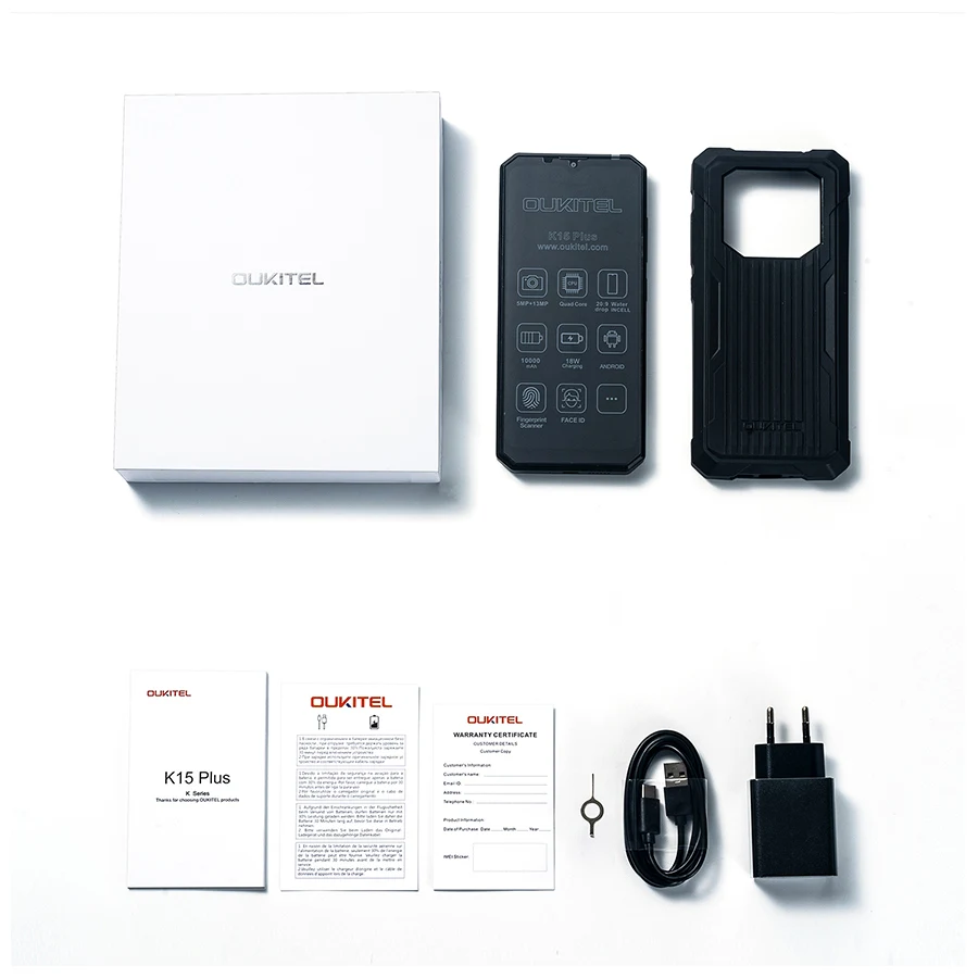 OUKITEL K15 Плюс 3ГБ 32ГБ 10000мАч NFC Смартфон 6,52" Клеточное ядро Android 10 Мобильный телефон MT6761 13МП Тройные камеры.
