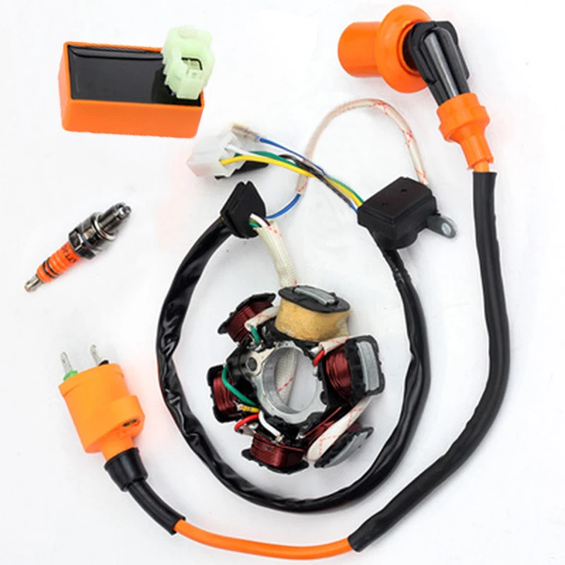 CDI катушка зажигания внешний комплект для GY6 49CC 50CC Скутер мопед вездеход набор 6 pin