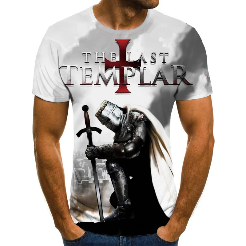 

Men's 3D Printed T-shirt Knight Men's Short Sleeve Fashion T-shirt, Round Neck Summer T-shirt, Fashion Casual T-shirt, Trendy 20